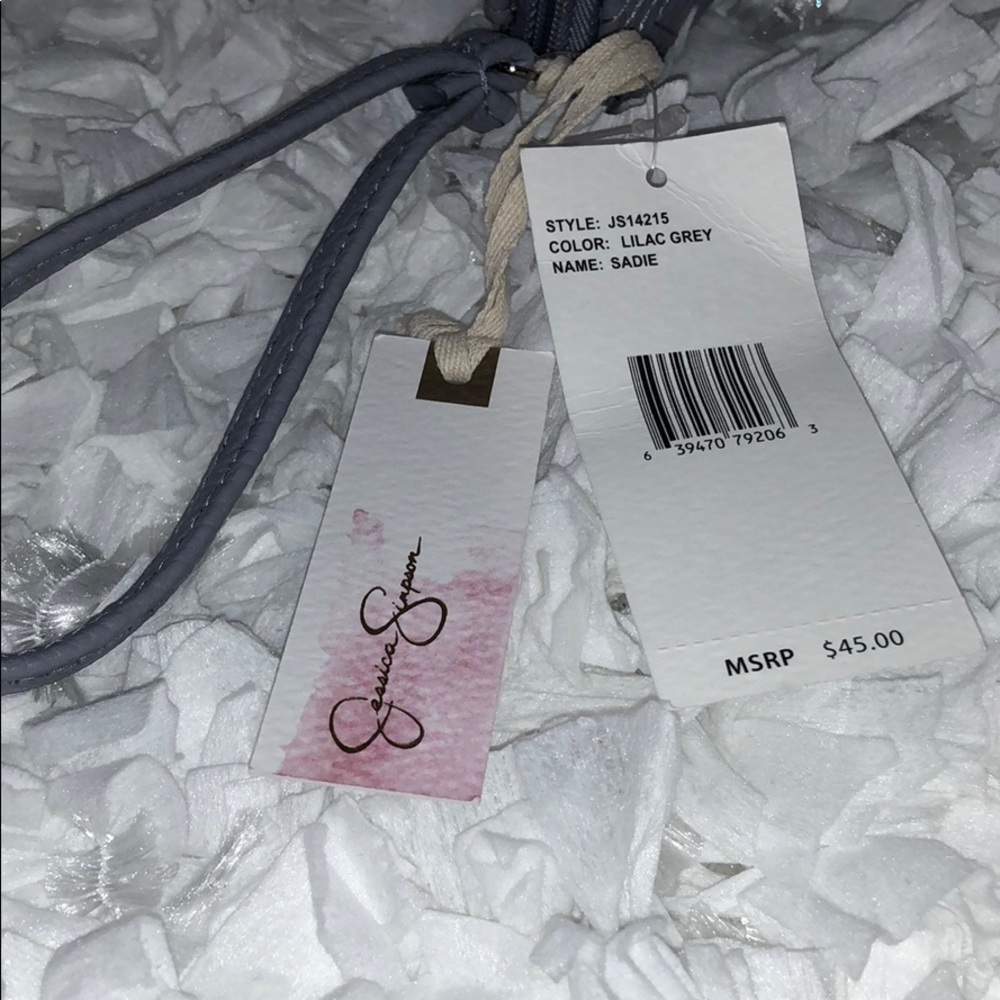 Jessica Simpson Sadie Wristlet Lilac Grey NWT - Picture 3 of 5